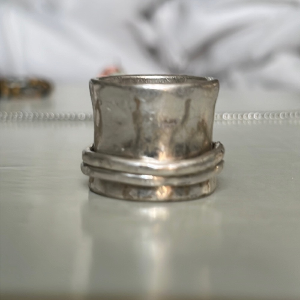 Forged Sterling Silver Spinning Ring
